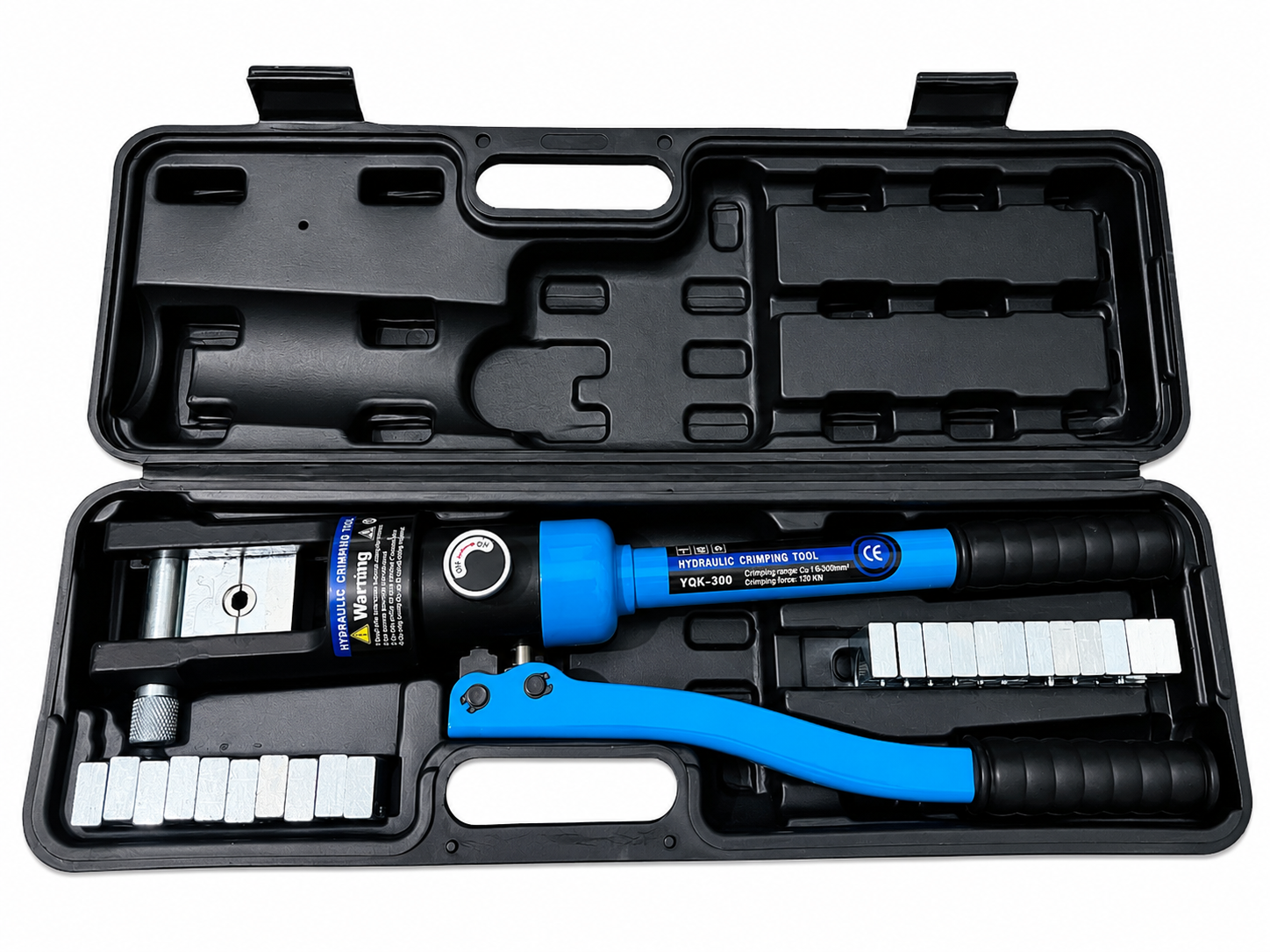 ORBIT YQK-300 Hydraulic Cable Lug Crimping Tool Kit 16-300 Sq.mm | 16 Ton Heavy Duty Hydraulic Hand Crimper | Hexagon Crimping Tool for Copper & Aluminium Cable Lugs with Carry Case