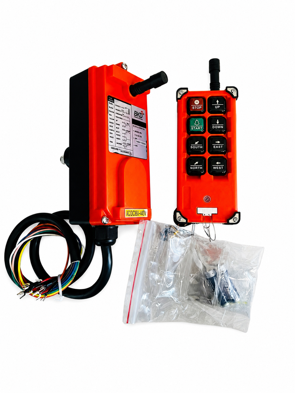 BKD Industrial Wireless Crane Remote Control Switch | F21-E1 Receiver | AC/DC 36V-440V | 8 Button Pendant Controller | Hoist, EOT Crane & Industrial Lifting Equipment Remote Control