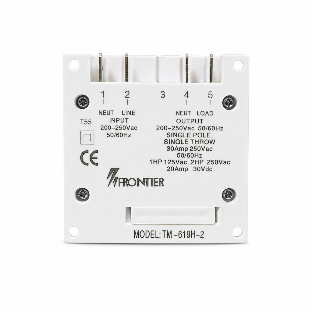 Frontier Digital Timer Switch TM-619H-2 | 30A 250V Programmable Digital Time Switch | Automatic ON/OFF Timer for Water Pump, Lights, Motor, Street Light, Bell & Industrial Automation