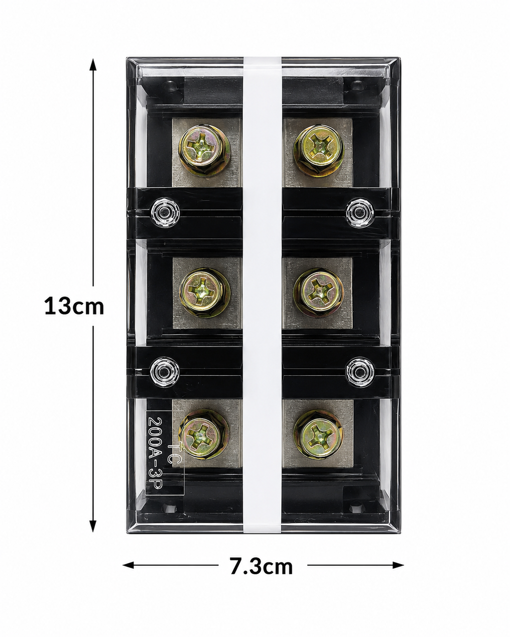200A 3 Pole Terminal Block | Heavy Duty Power Distribution Connector | 600V Electrical Junction Terminal | Industrial Distribution Block for Control Panel, DB, Inverter & Electrical Equipment (1 Pc)
