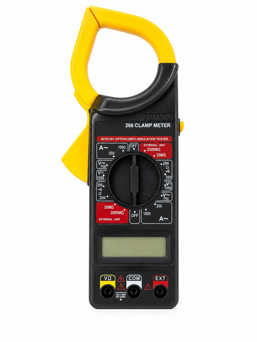 266 Digital Clamp Meter with 500V Insulation Tester, AC Current 1000A, AC/DC Voltage, Resistance, Continuity Test, Data Hold, LCD Display, Electrical Multimeter for Electricians & Industrial Use