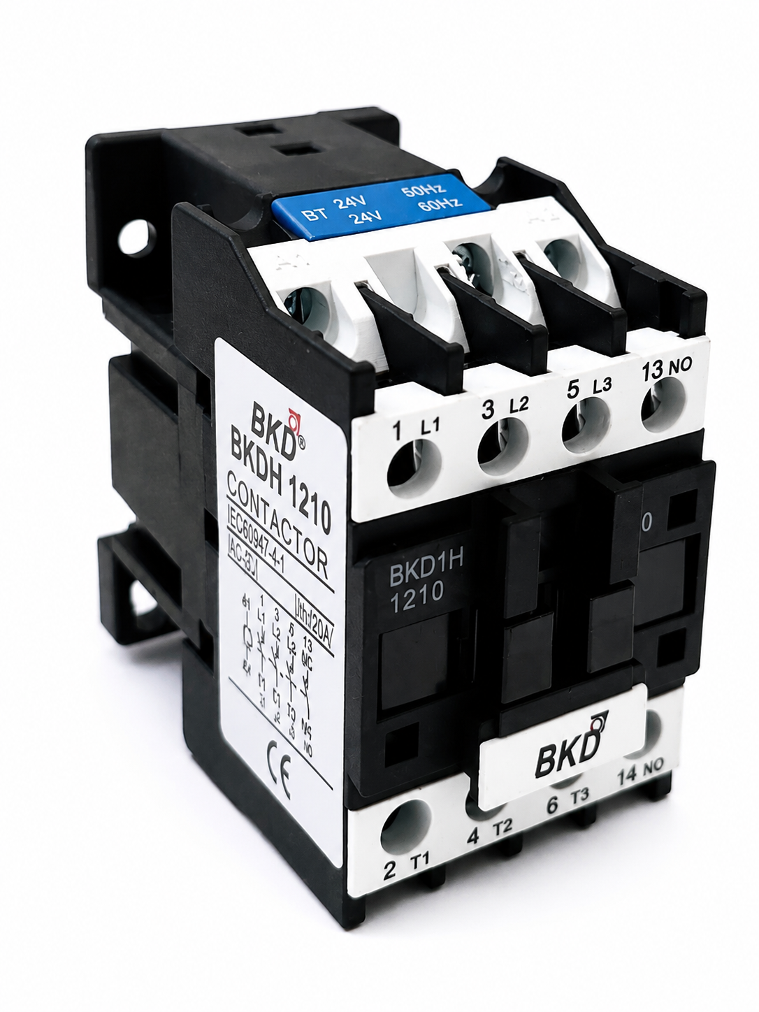 BKD 1210 12A 3 Pole Contactor 24V AC with 1NO+1NC Aux Block