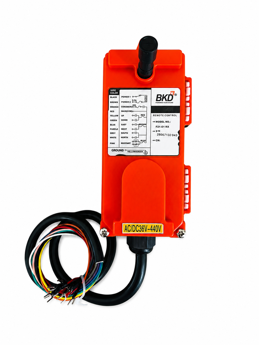 BKD Industrial Wireless Crane Remote Control Switch | F21-E1 Receiver | AC/DC 36V-440V | 8 Button Pendant Controller | Hoist, EOT Crane & Industrial Lifting Equipment Remote Control