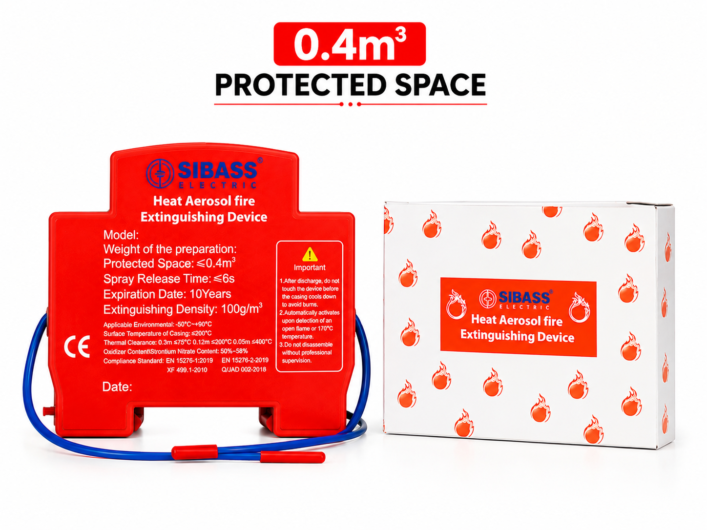 SIBASS Heat Aerosol Fire Extinguishing Device – Pack of 10 PCS | Automatic Fire Suppression System for Electrical Panels, Server Racks, Control Panels & Industrial Equipment | 10 Years Life
