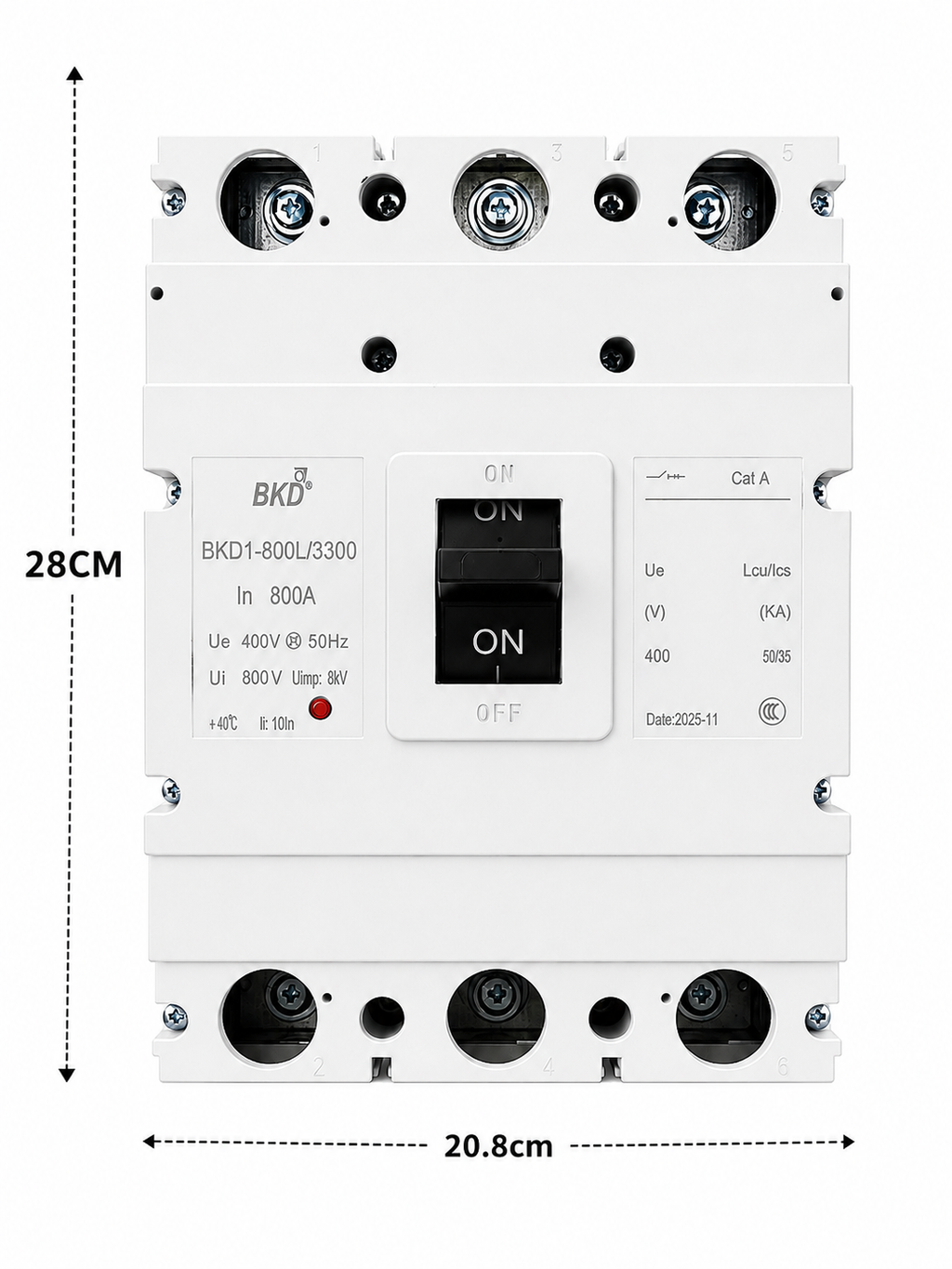 BKD 800A 3 Pole MCCB 50kA Molded Case Circuit Breaker | 400V AC | Industrial Main Switch | BKD1-800L/3300