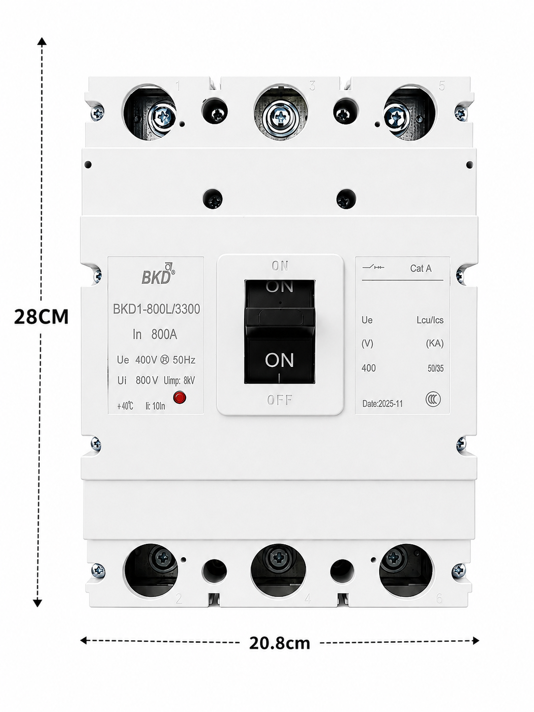 BKD 800A 3 Pole MCCB 50kA Molded Case Circuit Breaker | 400V AC | Industrial Main Switch | BKD1-800L/3300