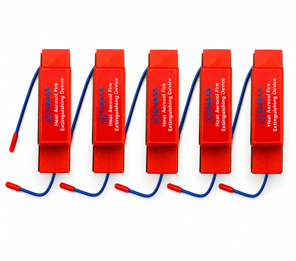 SIBASS Heat Aerosol Fire Extinguishing Device Pack of 5 | Automatic Fire Suppression System | 10 Years Life | CE Certified | Electrical Panel, Server Rack & Control Cabinet Fire Protection