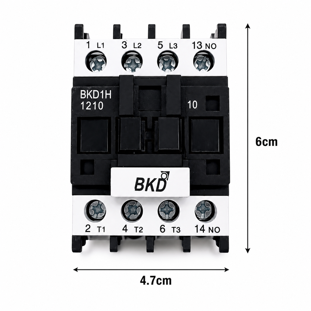 BKD1H 1210 12A 440V 3 Pole AC Contactor | 1NO Auxiliary Contact | Add On Block Free