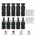 MC4 Solar Connector Kit 5 Pair (Male & Female) with 10 Crimp Pins | IP67 Waterproof Solar Panel Cable Connector | UV Resistant, High Current, Easy Installation for PV Solar System