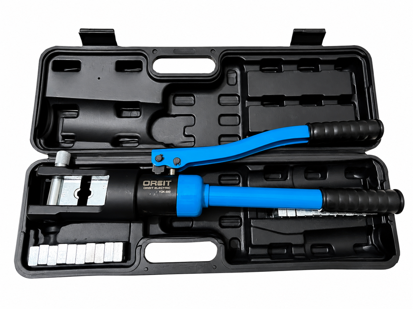 ORBIT YQK-300 Hydraulic Cable Lug Crimping Tool Kit 16-300 Sq.mm | 16 Ton Heavy Duty Hydraulic Hand Crimper | Hexagon Crimping Tool for Copper & Aluminium Cable Lugs with Carry Case