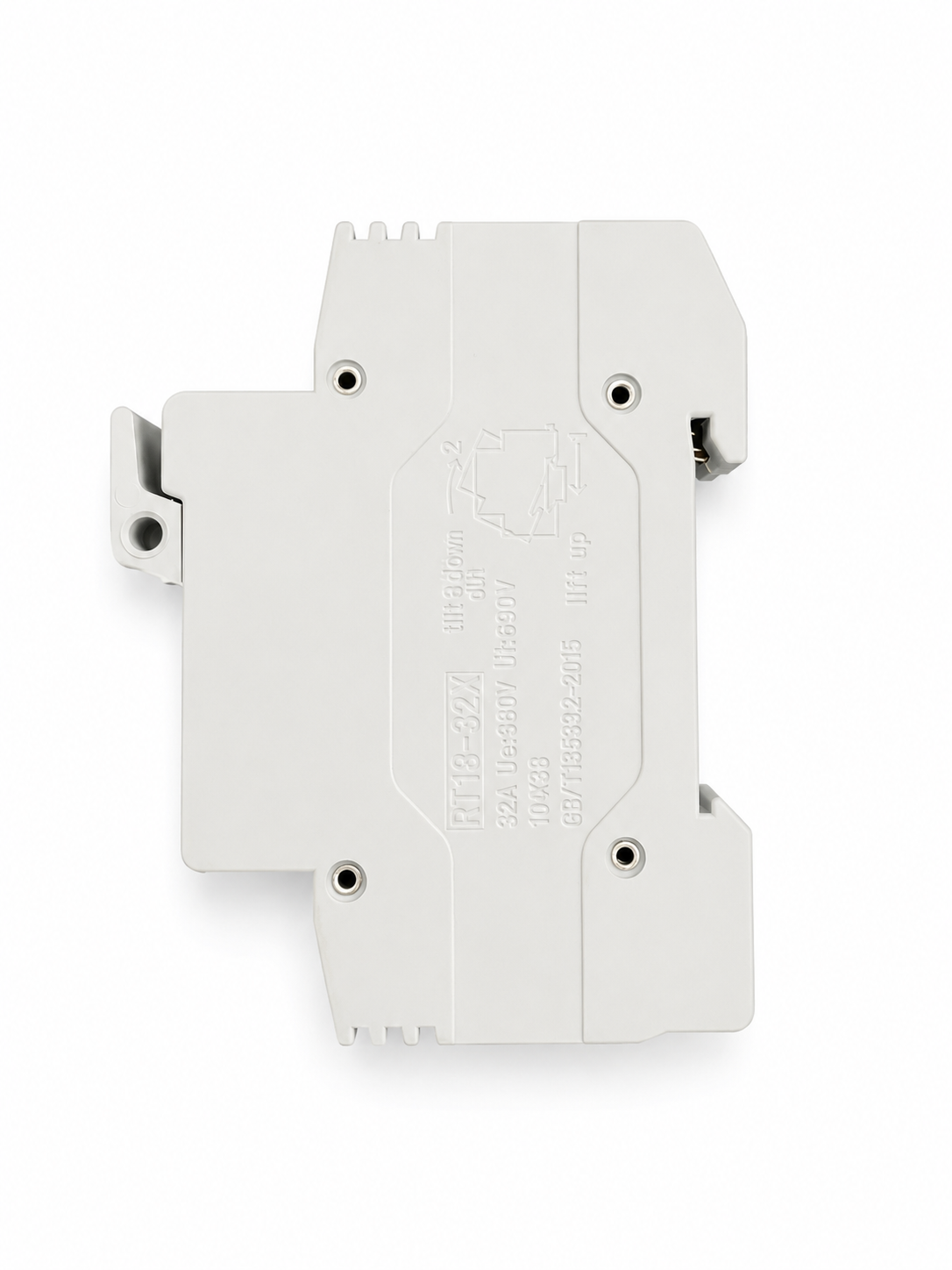 RT18-32 10x38 DIN Rail Fuse Holder 32A 500V-690V | Single Pole Fuse Base | 1 PCS