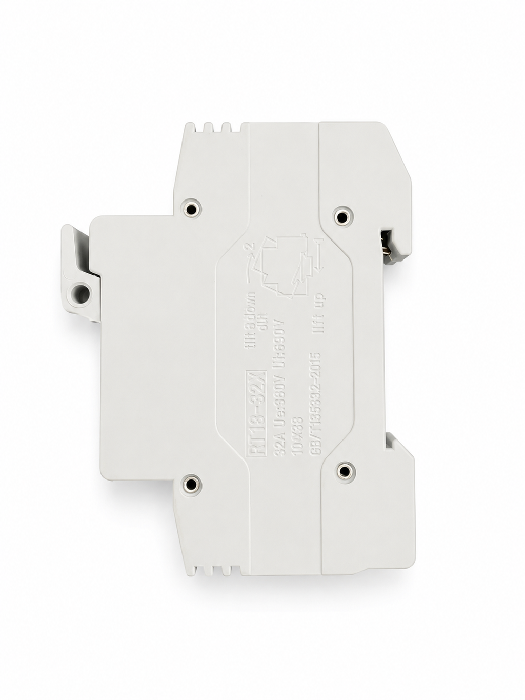 RT18-32 10x38 DIN Rail Fuse Holder 32A 500V-690V | Single Pole Fuse Base | Pack of 5