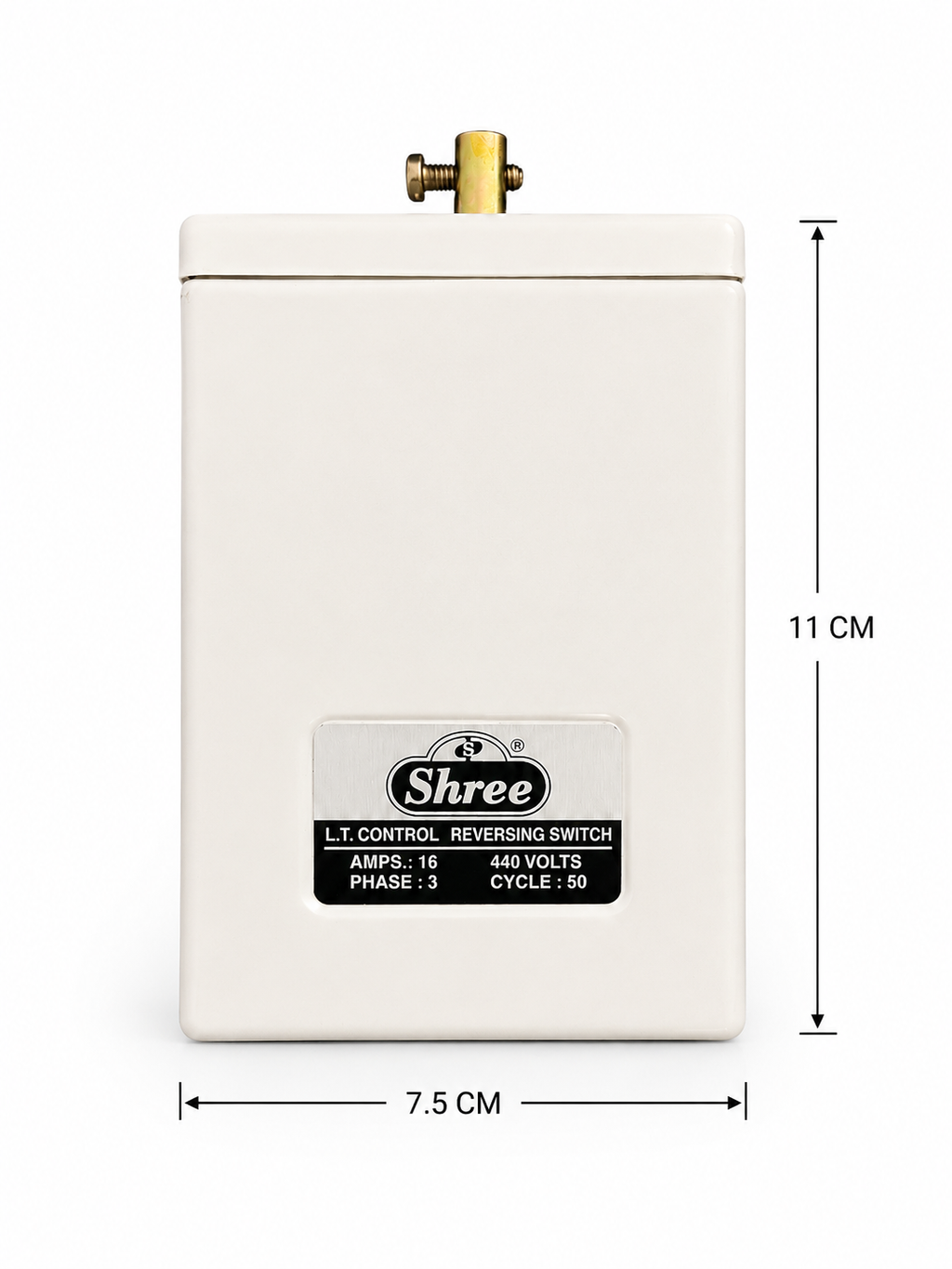 Shree LT Control Reverse Forward Switch 16A 3 Phase 440V Heavy Duty Manual Motor Reversing Switch | Metal Body | Industrial & Agricultural Applications