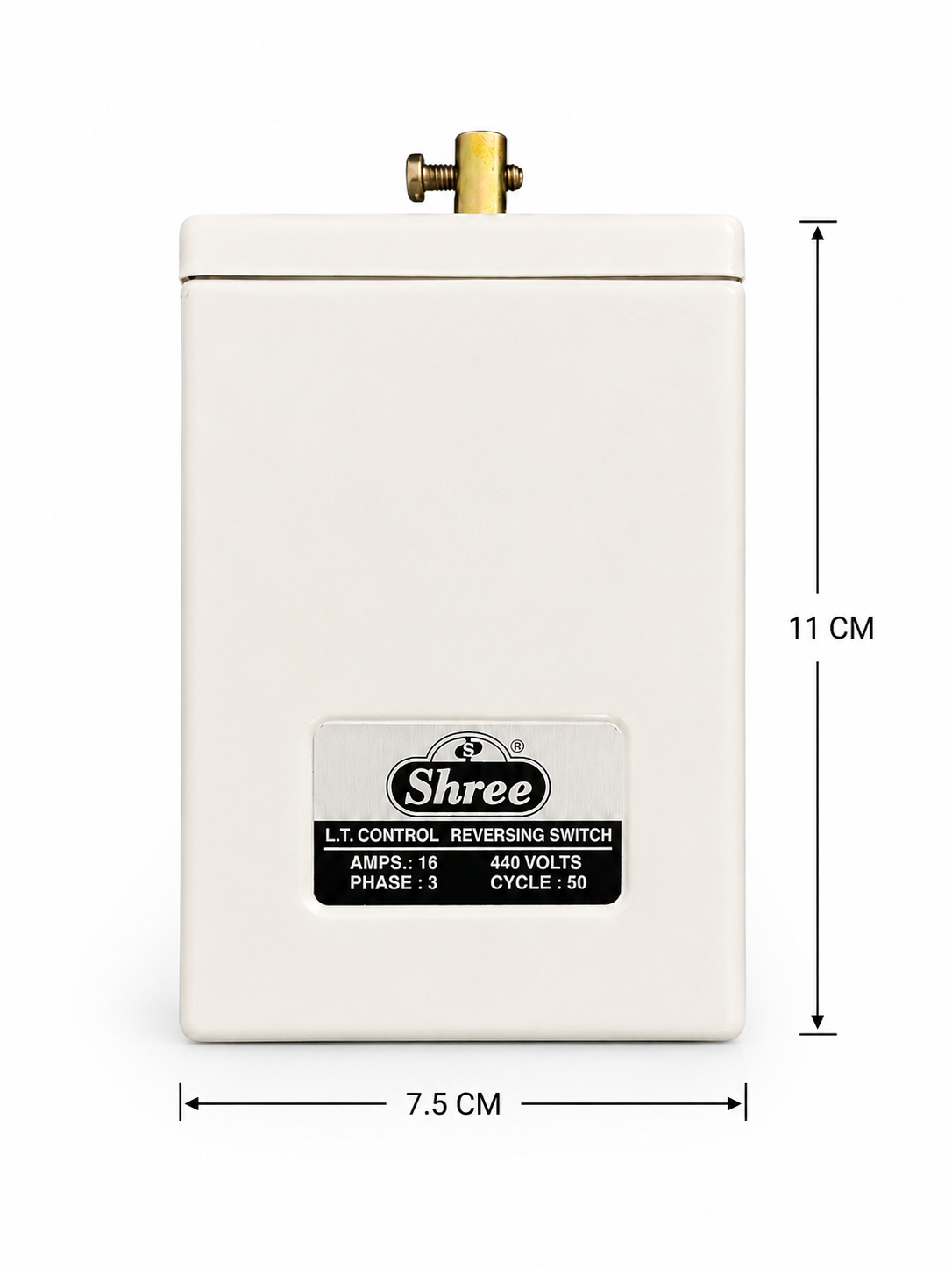 Shree LT Control Reverse Forward Switch 16A 3 Phase 440V Heavy Duty Manual Motor Reversing Switch | Metal Body | Industrial & Agricultural Applications