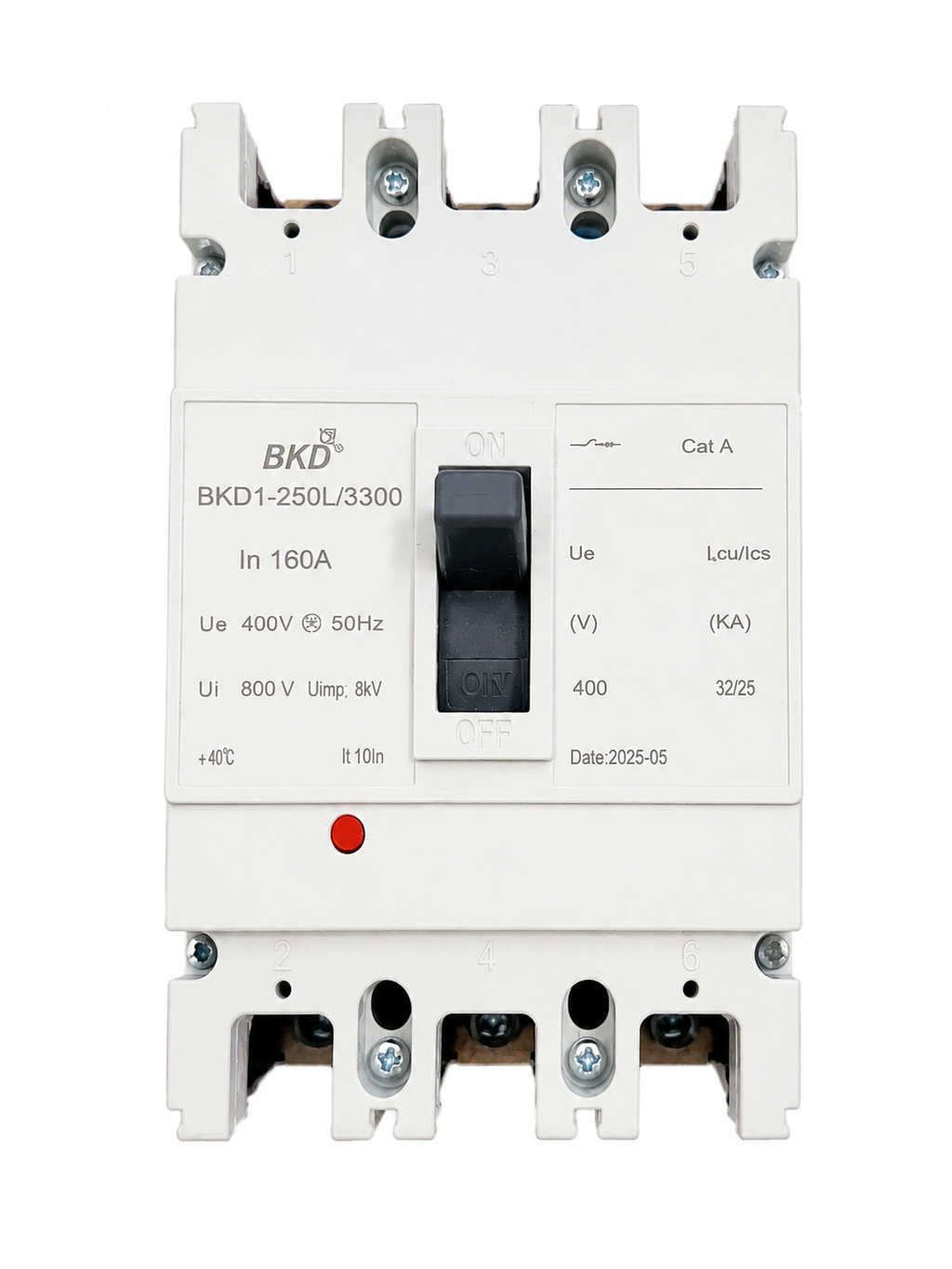 BKD 160A 3 Pole MCCB 25kA 400V Molded Case Circuit Breaker | Industrial Protection Switch | BKD1-250L/3300