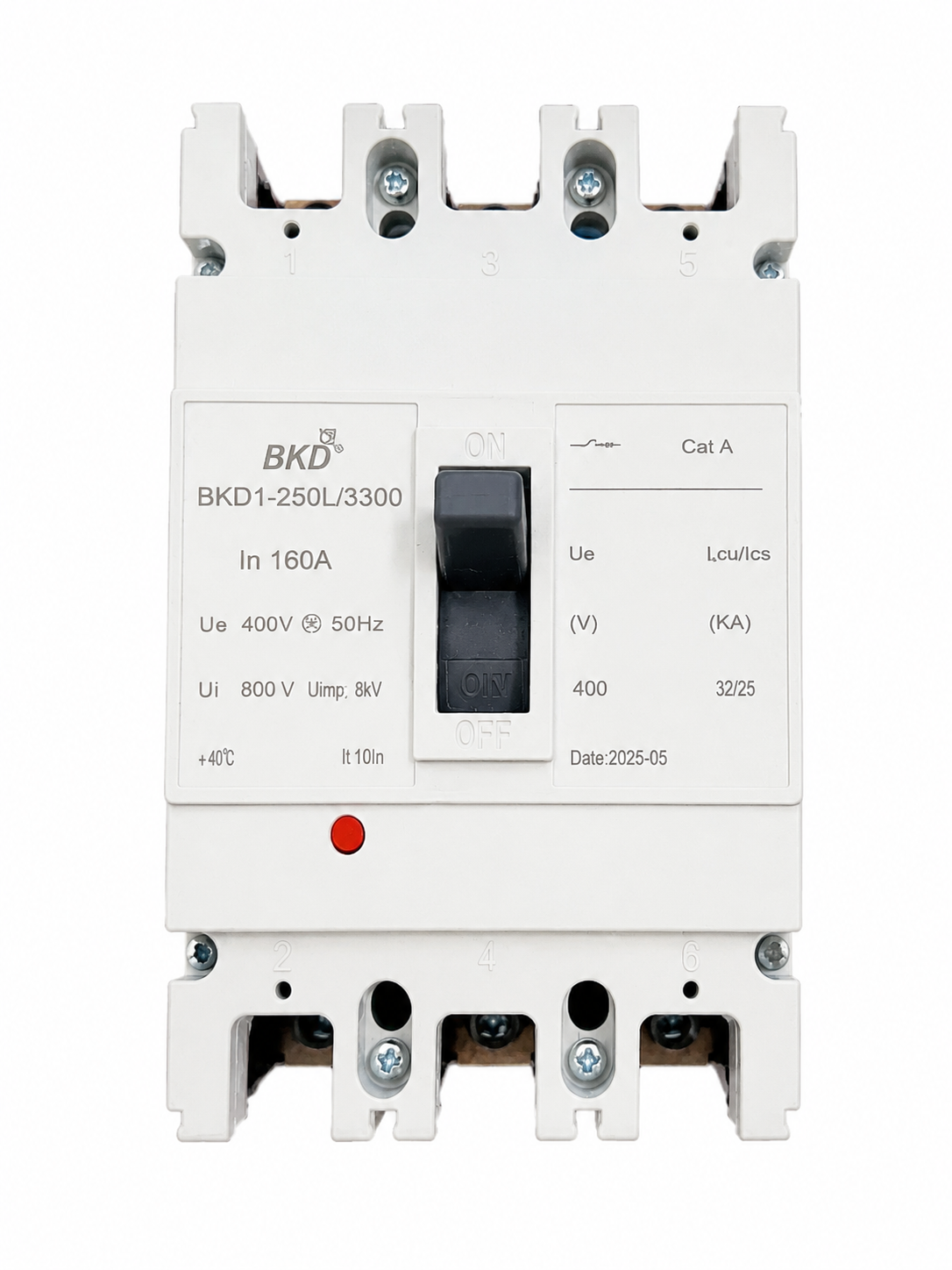 BKD 160A 3 Pole MCCB 25kA 400V Molded Case Circuit Breaker | Industrial Protection Switch | BKD1-250L/3300