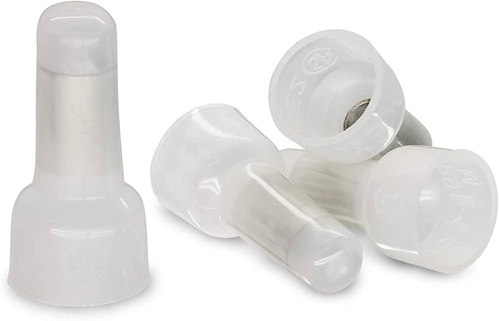 CE-2 Wire Connector 1000 PCS Pack | Insulated Crimp Wire Connectors | PVC Insulation with Metal Sleeve | Heat Resistant Electrical Cable Joint Connectors for Home, Industrial & DIY Wiring | White