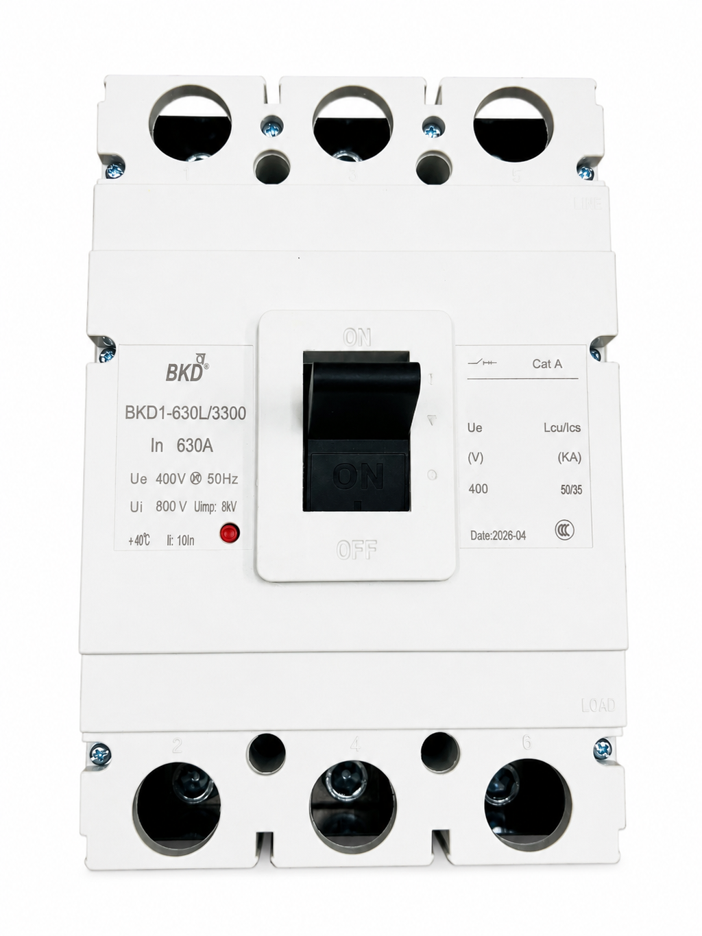 BKD 630A 3 Pole MCCB Molded Case Circuit Breaker | 400V AC | 50kA Breaking Capacity | Industrial Power Distribution & Protection