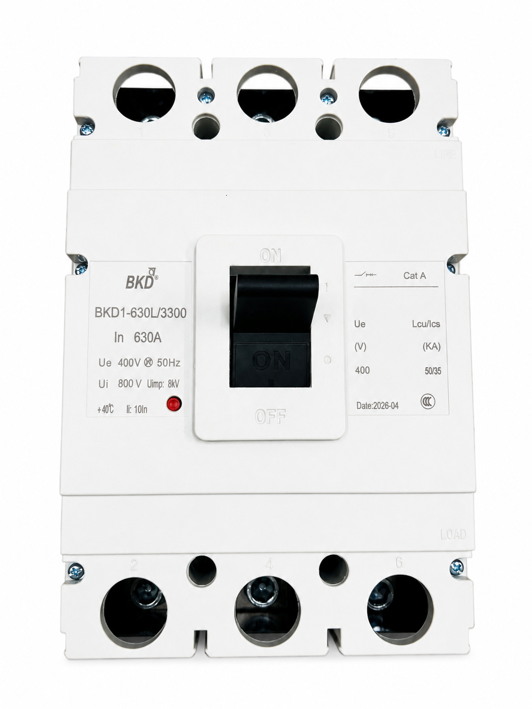 BKD 630A 3 Pole MCCB Molded Case Circuit Breaker | 400V AC | 50kA Breaking Capacity | Industrial Power Distribution & Protection
