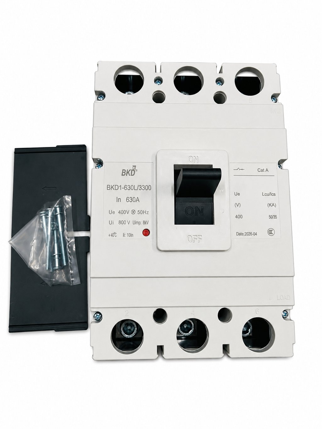 BKD 630A 3 Pole MCCB Molded Case Circuit Breaker | 400V AC | 50kA Breaking Capacity | Industrial Power Distribution & Protection