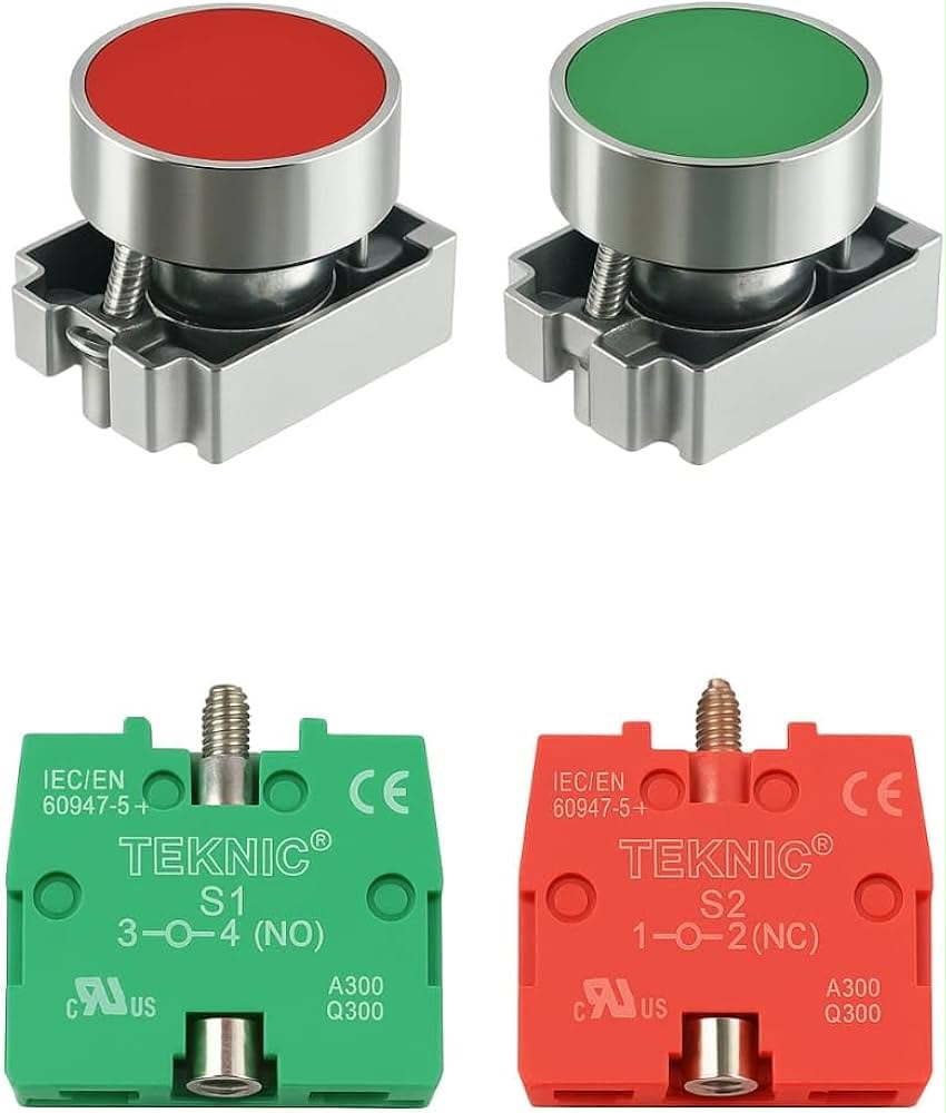 Push Button Station with Element | Green Start & Red Stop Push Button | 1NO + 1NC Control Switch Box | Industrial Motor Control Station | Weatherproof Enclosure