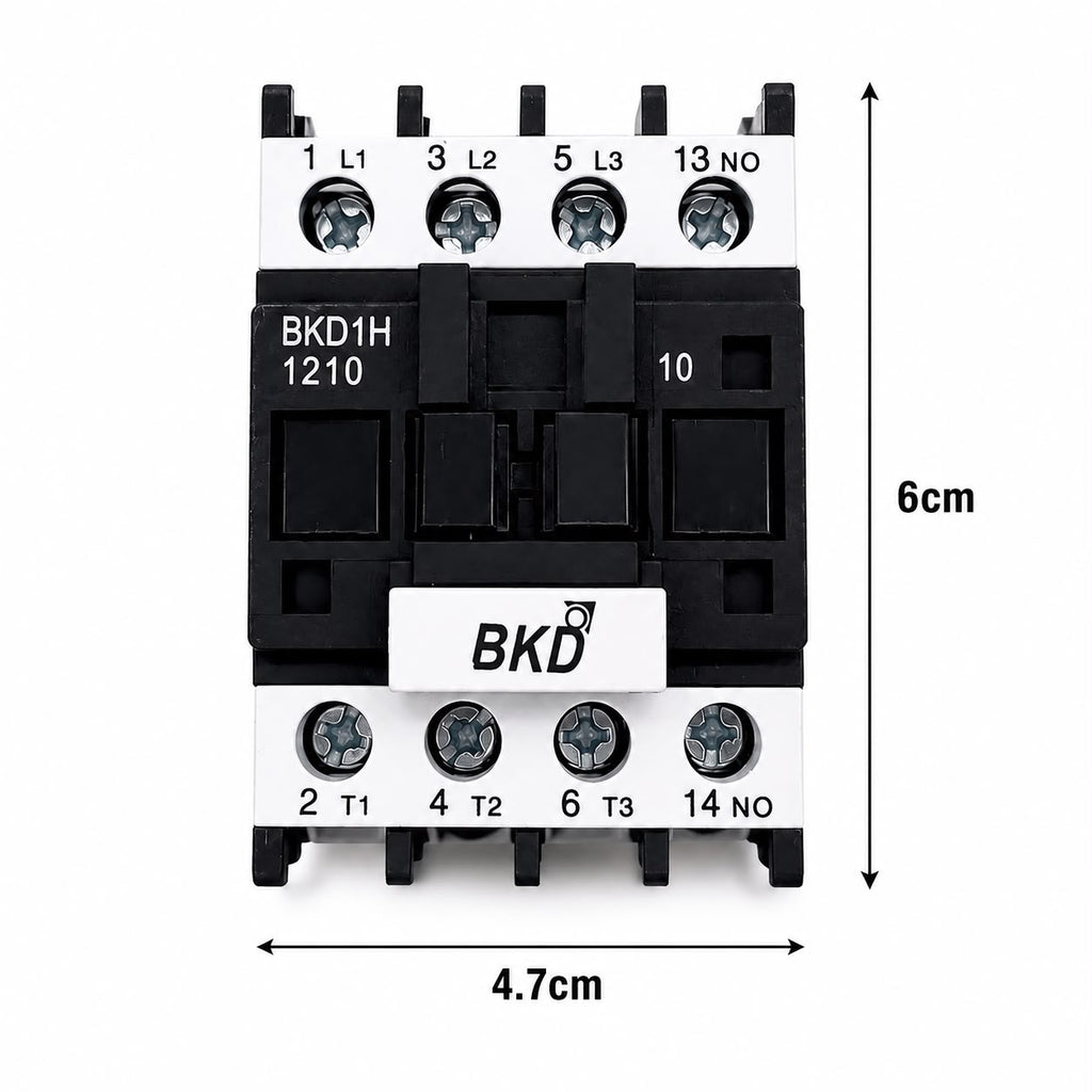 BKD BKDH 1210 3 Pole 220V AC Contactor with FREE LA1 DN11 1NO+1NC Add-on Auxiliary Contact Block | Heavy Duty Industrial Contactor | Motor Starter & Control Panel Use
