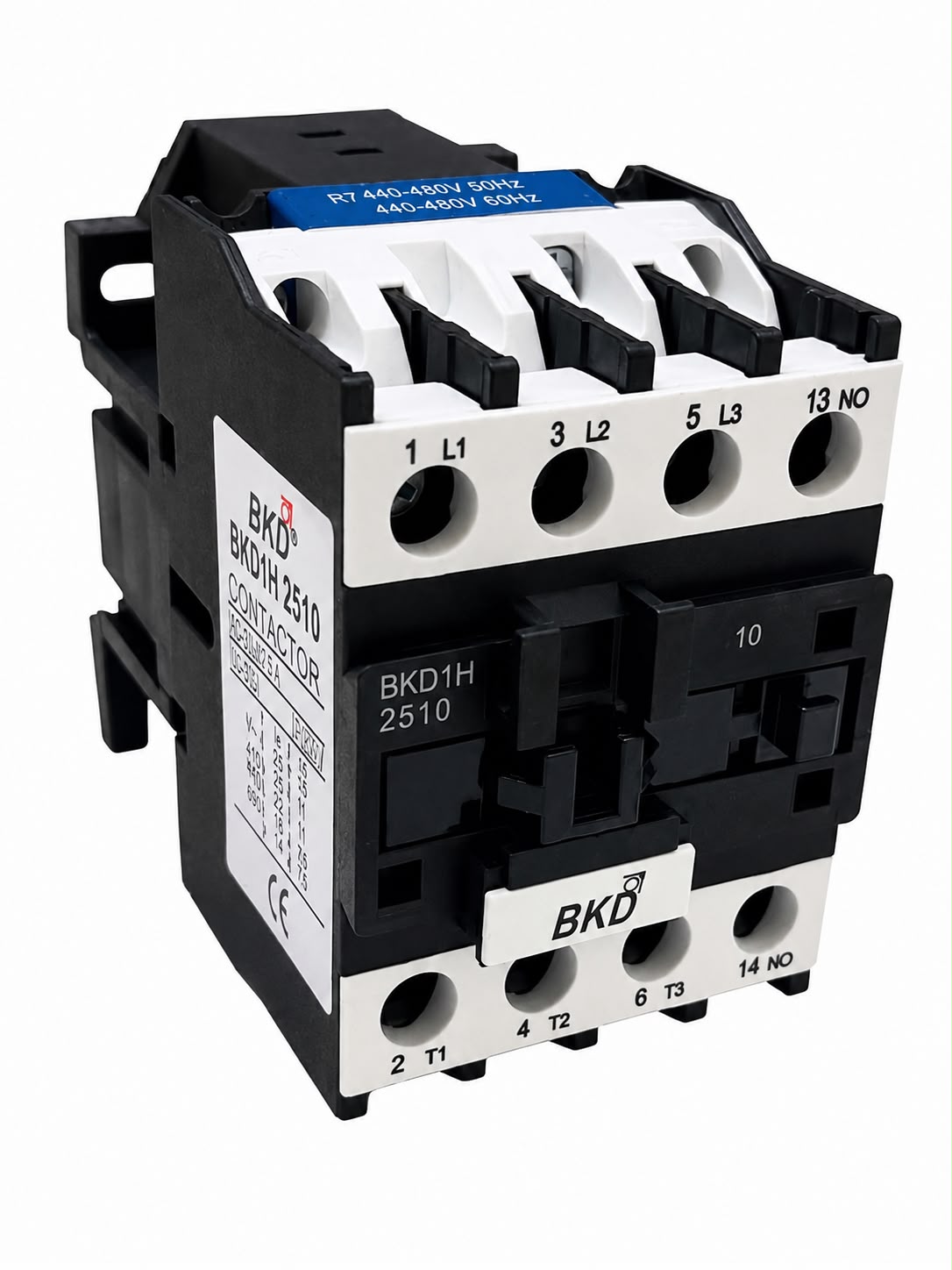 BKD BKD1H2510 AC Contactor | 25A 3 Pole Magnetic Contactor | 1NO Auxiliary Contact | Industrial Motor Starter Contactor | DIN Rail Mount