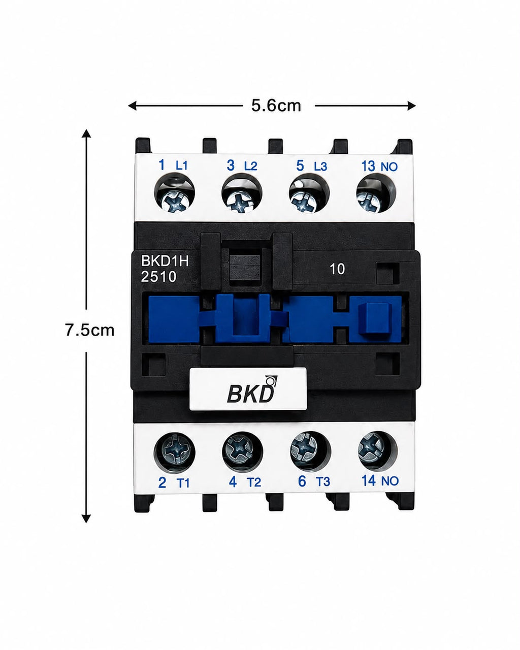 BKD BKD1H2510 AC Contactor | 25A 3 Pole Magnetic Contactor | 1NO Auxiliary Contact | Industrial Motor Starter Contactor | DIN Rail Mount