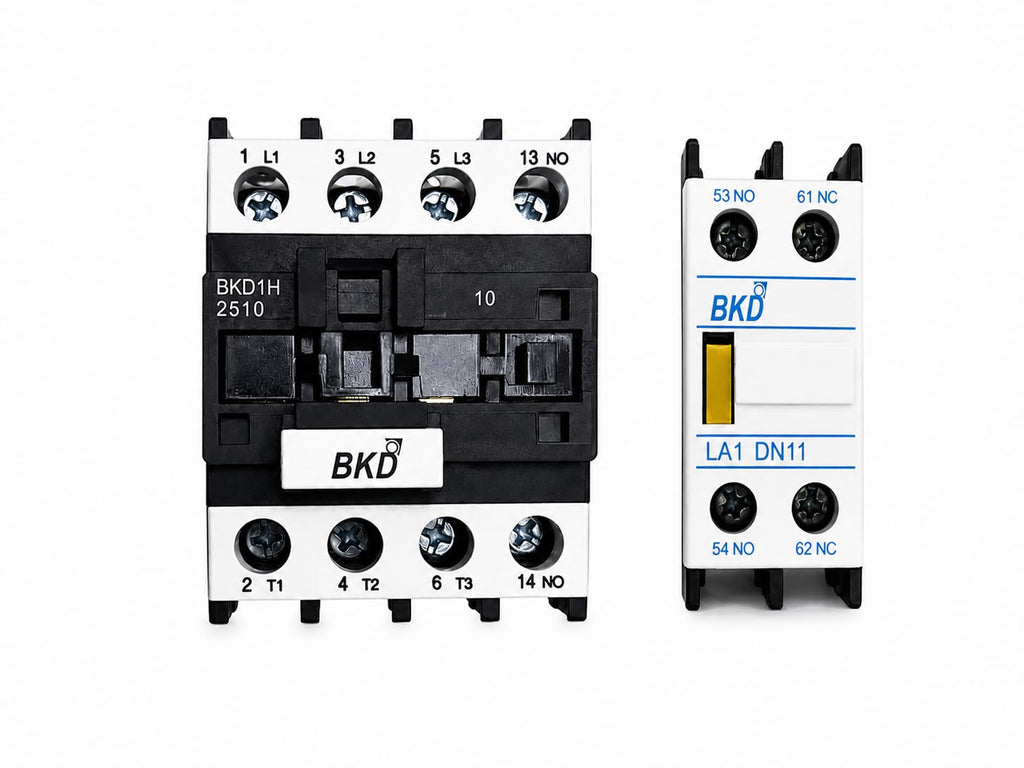 BKD BKD1H2510 AC Contactor | 25A 3 Pole Magnetic Contactor | 1NO Auxiliary Contact | Industrial Motor Starter Contactor | DIN Rail Mount